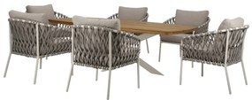 Amalfi Lido low dining tuinset 240x100xH69 cm 7 delig sand