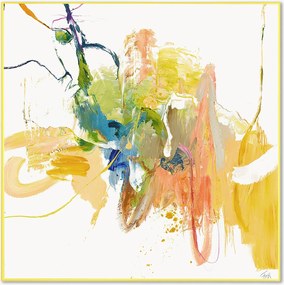 Ingelijste canvasprint Confidential Yellow, handafgewerkt