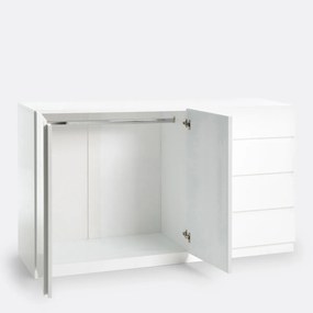 Lage kast 2 deuren, hangkast en 4 lades, Léo