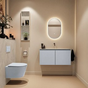 Mondiaz Ture DLux toiletmeubel 100cm clay met wastafel opalo midden zonder kraangat