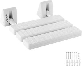 VEVOR opklapbare douchestoel voor wandmontage (zitvlak 32 x 34 cm), opklapbare stoel met aluminium frame, douchestoel (draagvermogen 100 kg) voor volwassenen en senioren, geschikt voor badkamer en hal, wit