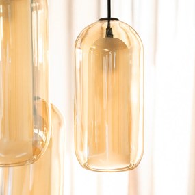 By-Boo Shona Round Trapse Hanglamp Amberglas