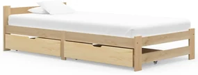 vidaXL Bedframe met 2 lades massief grenenhout 100x200 cm