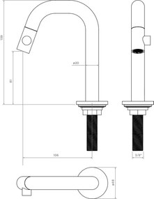 Clou Kaldur fonteinkraan rechts gunmetal geborsteld PVD