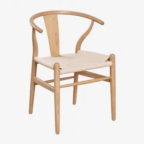 Pack Van 4 Eikenhouten Eetkamerstoelen Uish Edition Natuurlijk Hout - Sklum