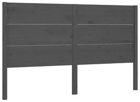 vidaXL Hoofdbord 156x4x100 cm massief grenenhout grijs