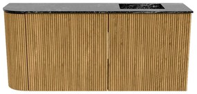 Mondiaz Joya DLux 90cm toiletmeubel ronding links oak met wastafel faye rechts 1 kraangat lava