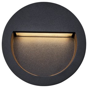 Moderne inbouw wandlamp zwart incl. LED IP65 - Gem