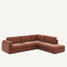 Hoekslaapbank met longchair van badstof, César