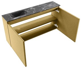 Mondiaz Ture DLux toiletmeubel 100cm oro met wastafel lava links met kraangat