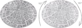Tapijt MEFE modern  Rond ,  6185 Boomstam , boom , Structureel,  twee poolhoogte , grijskleuring