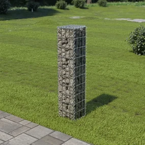 vidaXL Schanskorfmuur met deksels 20x20x100 cm gegalvaniseerd staal