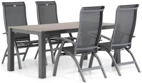 Tuinset 4 personen 180 cm Aluminium/Textileen /Aluminium/textileen Grijs Hartman Summerland/Valley