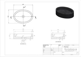 Forzalaqua Firenze waskom 50x35cm graniet