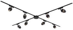 LED Modern railsysteem met 8 Spot / Opbouwspot / Plafondspots zwart 1-fase - Magnetic Eggy Modern Binnenverlichting Lamp