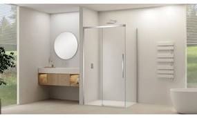 Van Rijn Products ST09 Schuifdeur tbv hoekcabine - 180x200cm - helder glas - soft-close - RVS Geborsteld ST09350180HEBN
