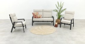 Lagos stoel-bank loungeset 3-delig verstelbaar - Antraciet