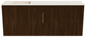 Mondiaz Joya DLux 100cm toiletmeubel walnut met wastafel faye links 1 kraangat meli