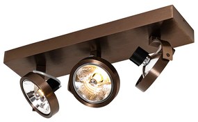 Design Spot / Opbouwspot / Plafondspot donkerbrons 3-lichts draai- en kantelbaar - Go Design G9 Binnenverlichting Lamp