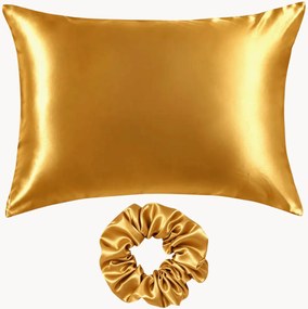 Sierkussenhoes en scrunchie Elle van moerbeizijde satijn, 2-delig