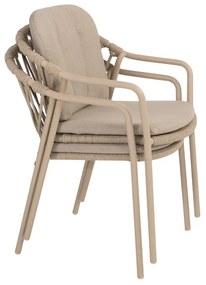 Taste by 4 Seasons Manitoba stapelbare dining chair latte  Tuinstoel    taupe weerbestendig