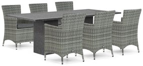 Tuinset 6 personen 240 cm Wicker Grijs Domani Furniture Miami/Graniet