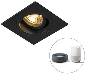 Smart inbouwspot zwart vierkant incl. Wifi GU10 - Chuck Modern GU10 Binnenverlichting Lamp
