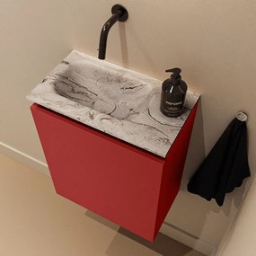 Mondiaz Ture DLux toiletmeubel 40cm fire met wastafel glace links zonder kraangat