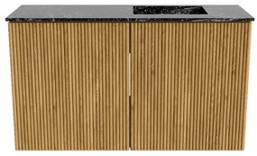 Mondiaz Joya DLux 70cm toiletmeubel oak met wastafel faye rechts 1 kraangat lava