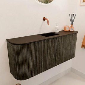 Mondiaz Joya 105cm toiletmeubel ronding links/rechts shadow met wastafel faye midden zonder kraangat urban