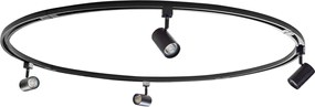 Modern railsysteem met 4 spots zwart 1-fase rond - Iconic Jeana