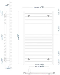 Eastbrook Wingrave handdoekradiator 50x80cm grijs mat 404W