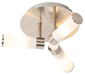 Moderne badkamer plafondlamp staal 3-lichts IP44 - Bath Modern G9 IP44 rond Lamp