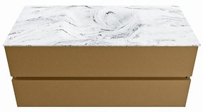 Mondiaz Vica DLux badmeubel 110cm oro 2 lades met wastafel glace midden zonder kraangat