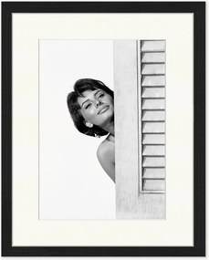 Ingelijste foto Sophia Loren, handgemaakt