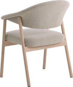 GARDA beige mélange (stof Lake 120) / gebleekt eiken geolied - GESTOFFEERDE STOEL VOOR WOONKAMER/EETKAMER