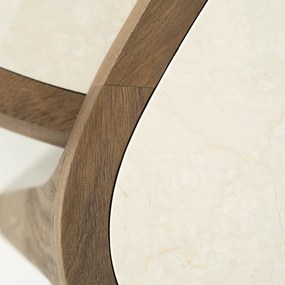 Salontafel Hout Met Marmer 60x51 Cm - 60 X 51cm.