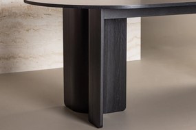 Jörn Ovale Eettafel - Tyson - 220x100 cm - Eikenhout Zwart Fineer - Jorn