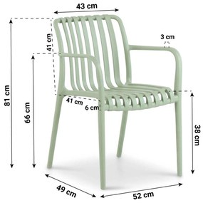 Tuinset 6 personen 210 cm Kunststof Groen Domani Furniture Vento/Weston