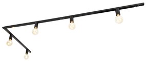 Moderne 1-fase railsysteem 5-lichts incl. E27 fitting zwart - Jeana