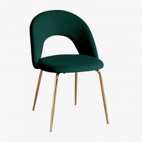 Set Van 2 Glorys Fluwelen Eetkamerstoelen Jungle Groen & Goud - Sklum