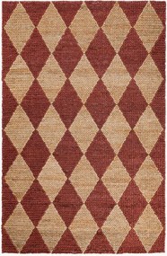 Handgeweven plat juten vloerkleed Effie Diamond