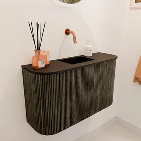 Mondiaz Joya 75cm toiletmeubel ronding links/rechts shadow met wastafel faye midden zonder kraangat urban
