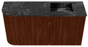 Mondiaz Joya DLux 80cm toiletmeubel ronding links ruby met wastafel faye rechts 1 kraangat lava