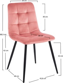 Set 4 Stuhl Fluwelen Stoelen