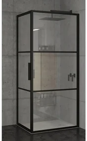 Riho Grid GB201 Douchecabine -90x80x200cm - zwart G004010121