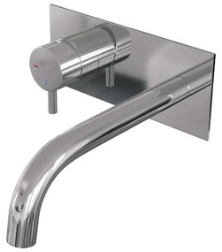 Brauer Chrome Edition ColdStart wastafelkraan inbouw gebogen uitloop met achterplaat model B2 chroom