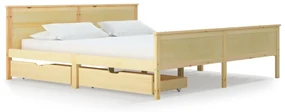 vidaXL Bedframe met 2 lades massief grenenhout 200x200 cm