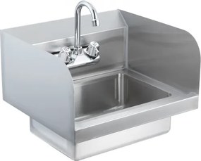 VEVOR Commerciële Handwasbak met Kraan, Kleine Handwasbak, Wandgemonteerde Handwasbak voor Restaurant, Keuken, Bar, Garage en Huis, 432 x 381 x 330 mm