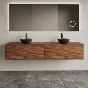 Gliss Design Joa badmeubel met 2 lades 200cm walnut